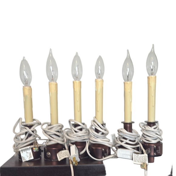 6 Vintage Window Candles - Picture 1 of 2